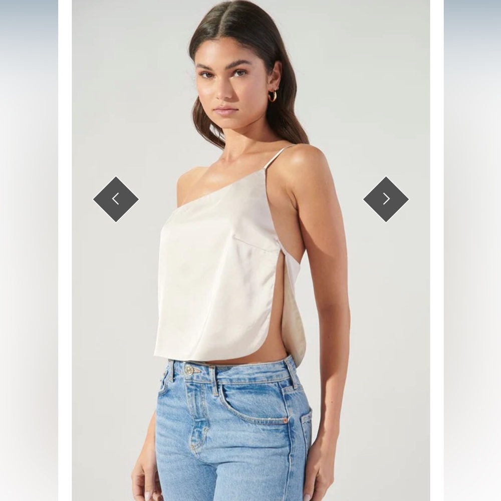 Miwa Satin One Shoulder Strap Top